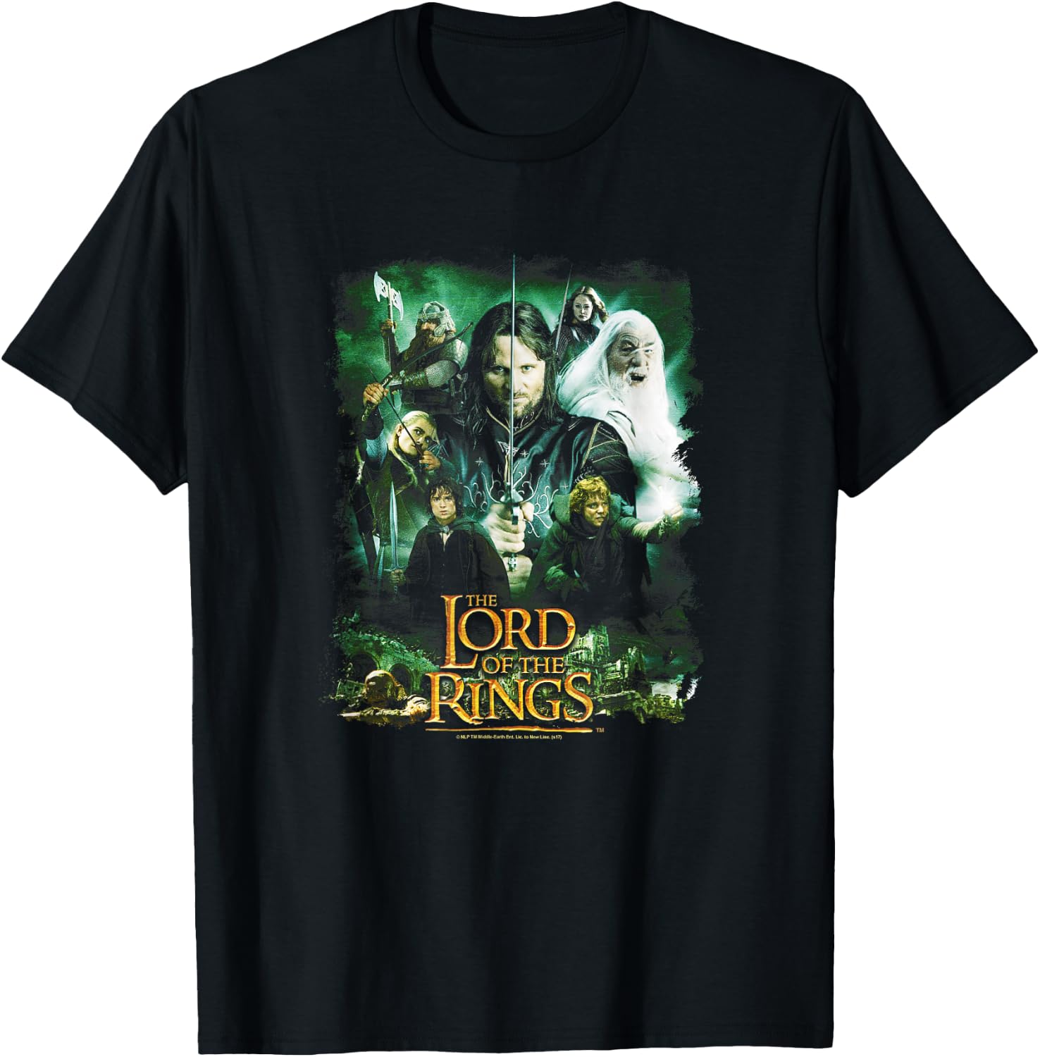 Lord of The Rings Hero Group Small T-Shirt - T-Shirt | Black