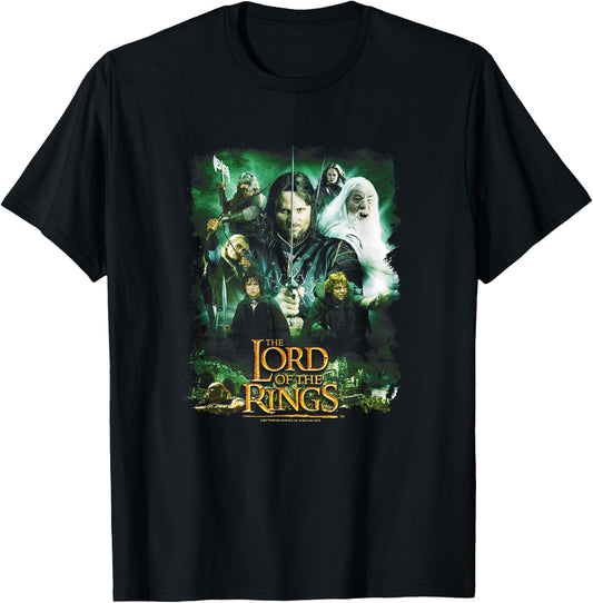 Lord of The Rings Hero Group Small T-Shirt - T-Shirt | Black