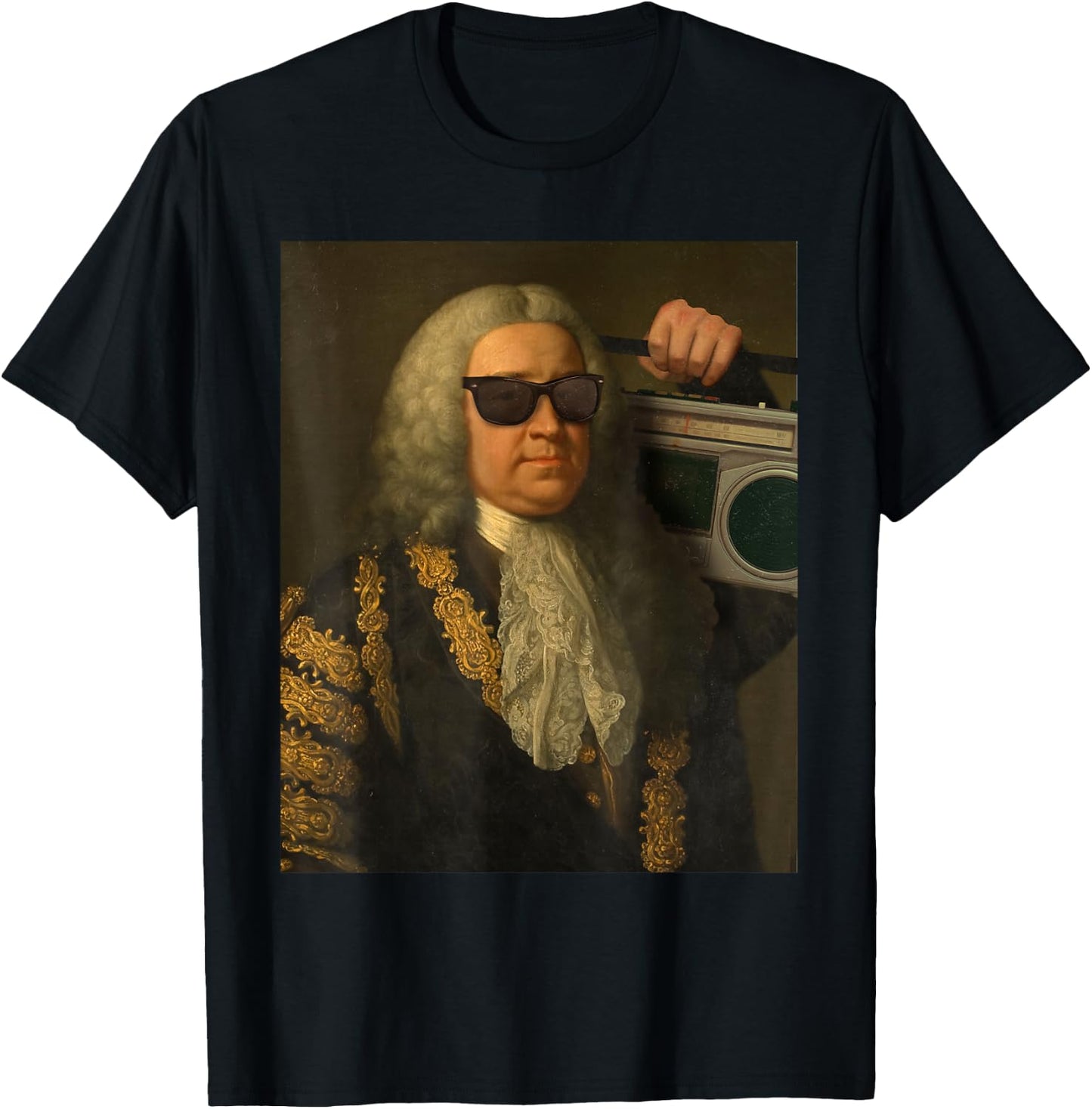Funny Bach Music Vintage Classical Art Costume T-Shirt - T-Shirt | Black