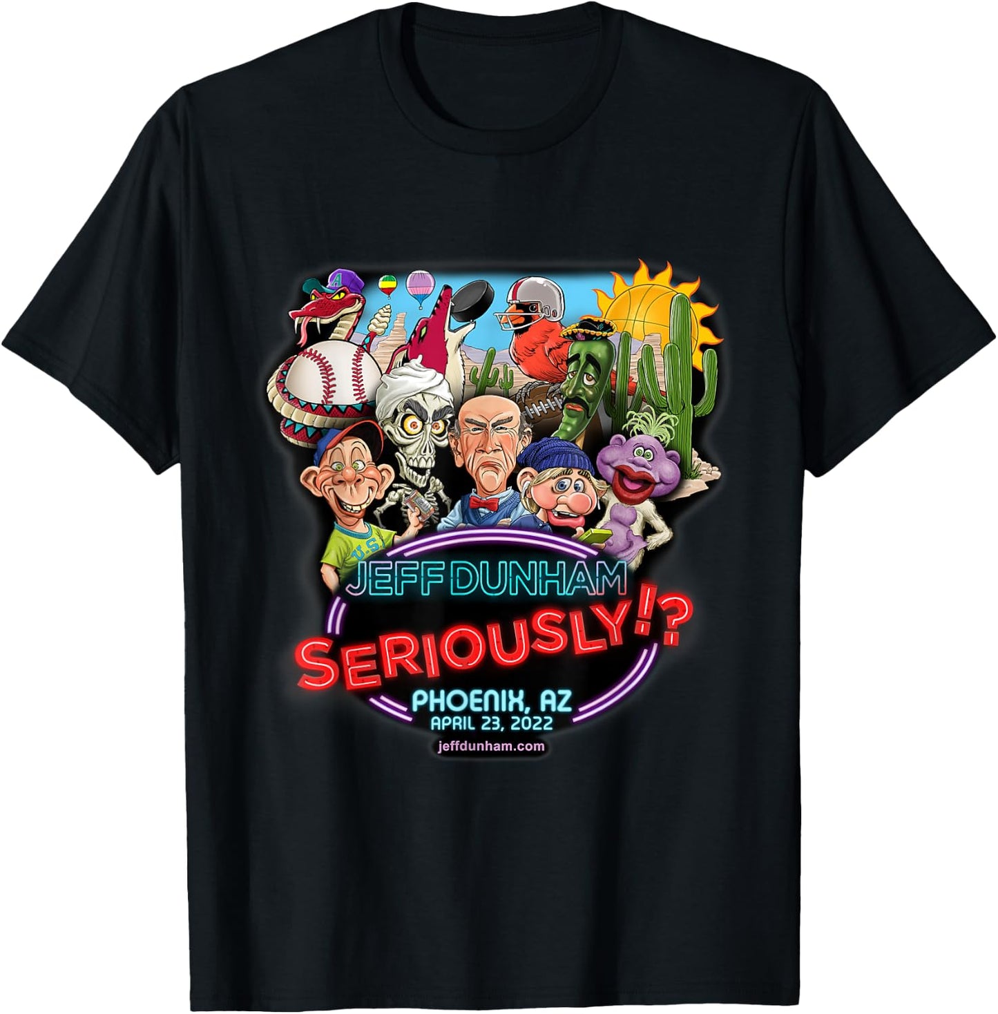 Jeff Dunham Phoenix, AZ (2022) T-Shirt - T-Shirt | Black