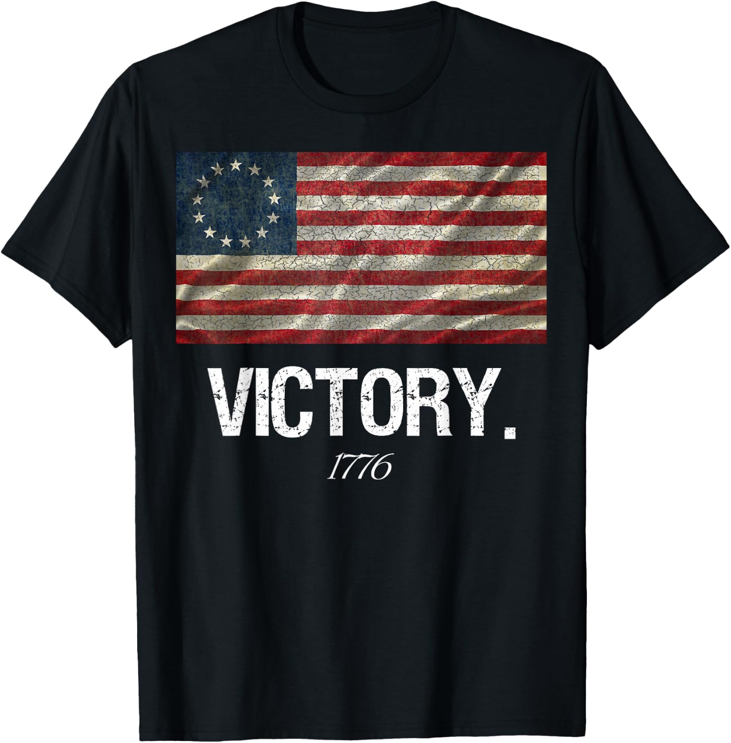 Betsy Ross Flag Shirt Revolution Victory 1776 American Flag Women Men T-Shirt - T-Shirt | Black