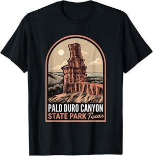 Palo Duro Canyon State Park Texas Vintage T-Shirt - T-Shirt | Black