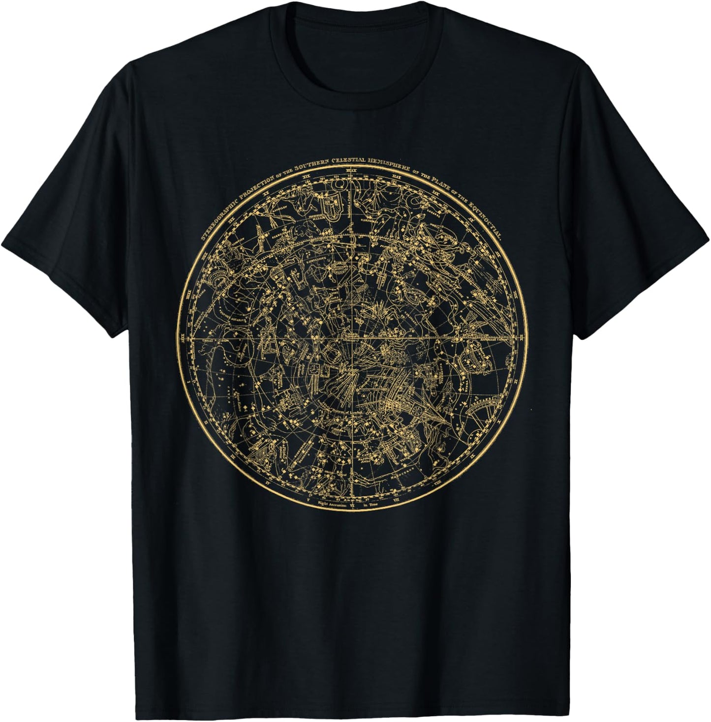 Constellations Map, Astronomy Astrology Mythology T-Shirt - T-Shirt | Black