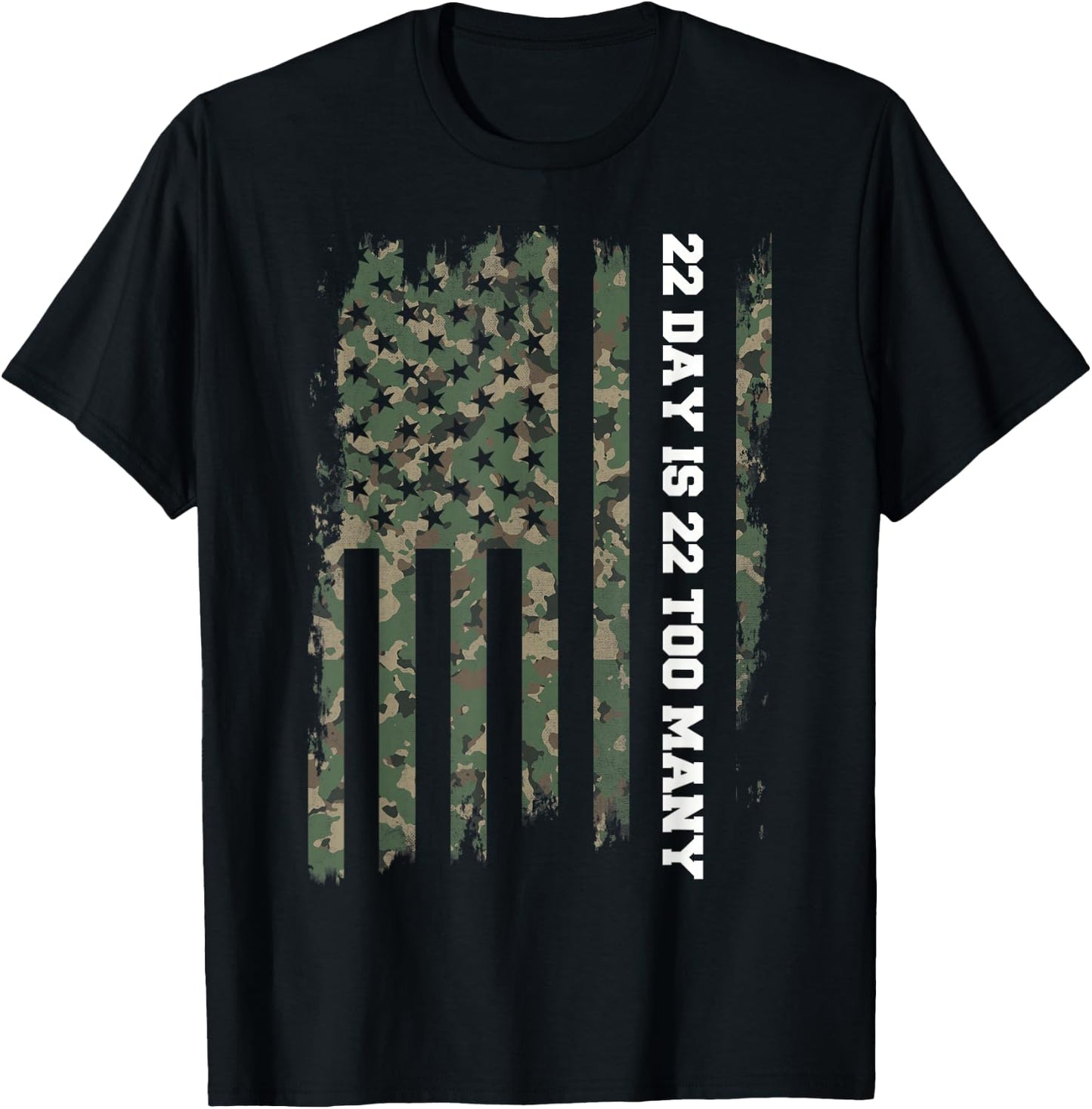 22 A Day Veteran Lives Matter Army Suicide Awareness T-Shirt - T-Shirt | Black
