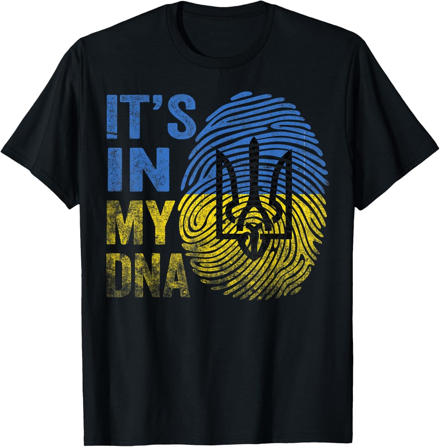 IT'S IN MY DNA Ukraine Flag - Ukrainian Roots T-Shirt - T-Shirt | Black