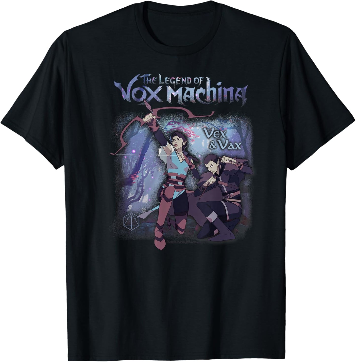 The Legend of Vox Machina Vex and Vax Forest Scene T-Shirt - T-Shirt | Black