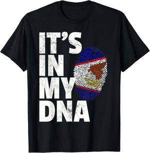 It's in My DNA American Samoa Flag Samoan Pride Roots Gift T-Shirt - T-Shirt | Black