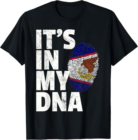 It's in My DNA American Samoa Flag Samoan Pride Roots Gift T-Shirt - T-Shirt | Black