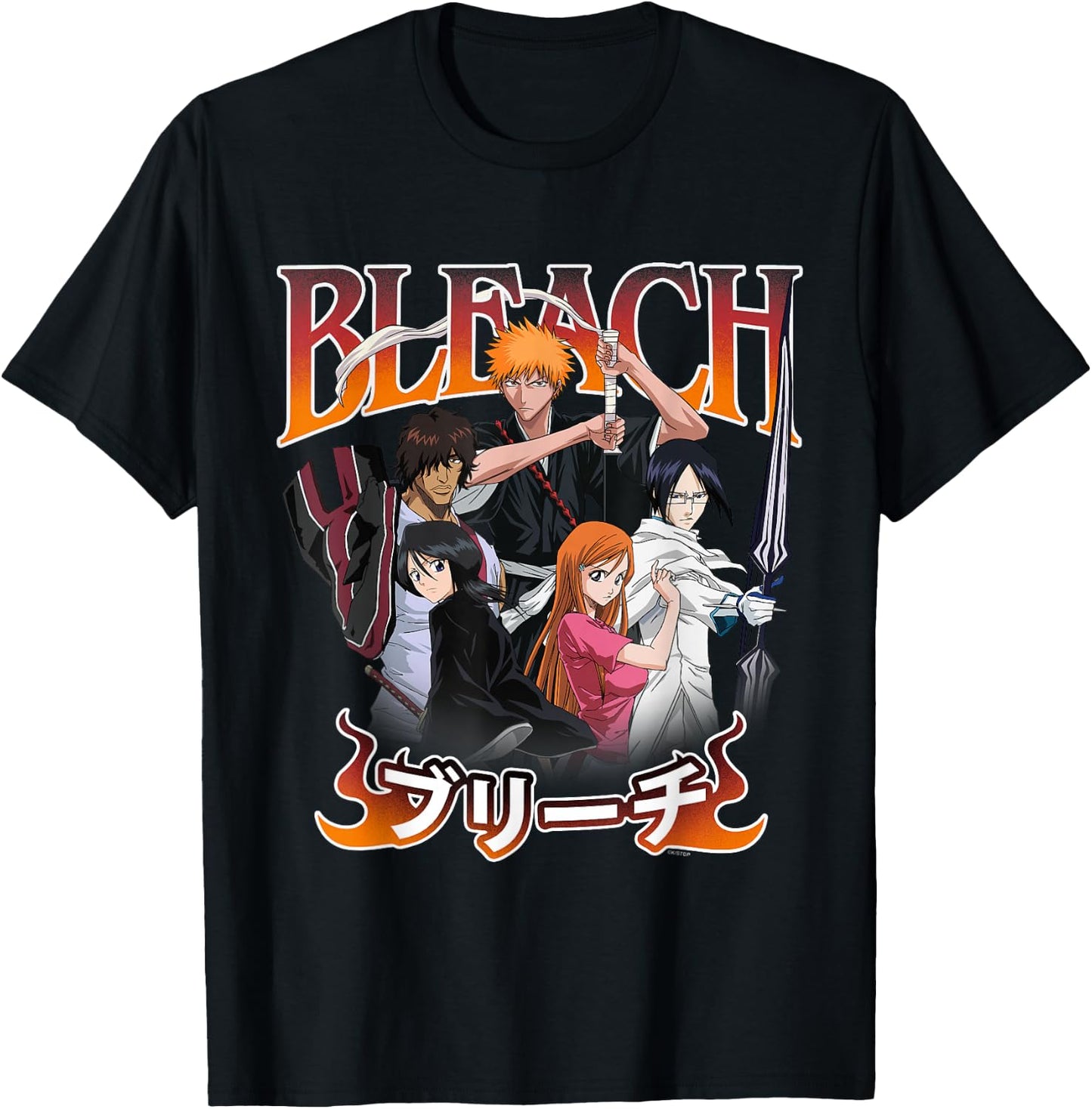 Bleach Team Ichigo and Ombre Logo Anime T-Shirt - T-Shirt | Black