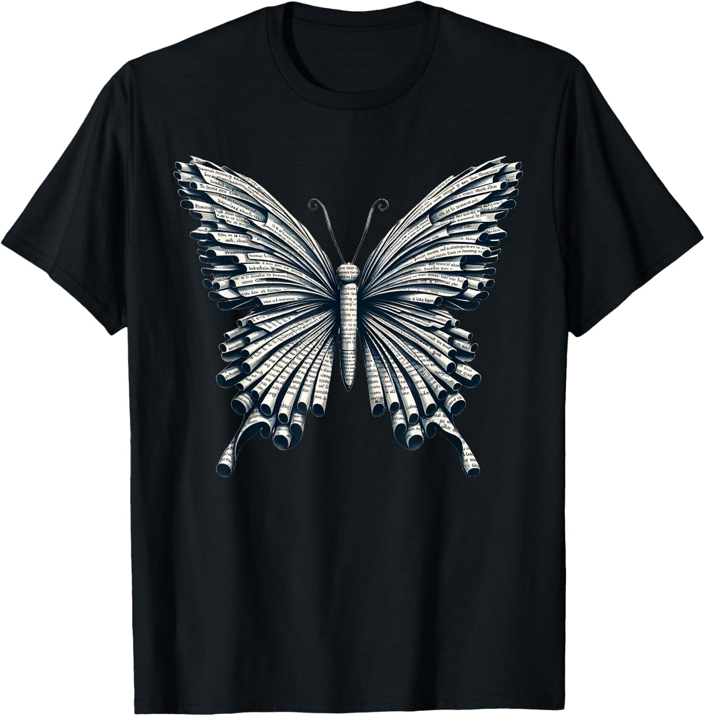 Books Butterfly Book Lover Reading T-Shirt - T-Shirt | Black