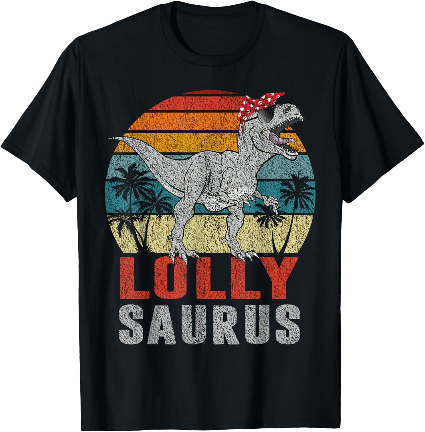 lollysaurus T Rex Dinosaur lolly Saurus Family Matching T-Shirt - T-Shirt | Black