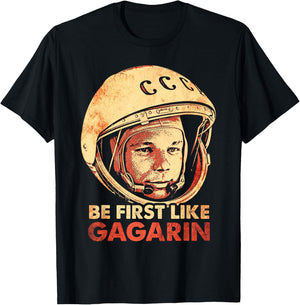 Yuri Gagarin Cosmonaut Astronaut Space First Soviet Union T-Shirt - T-Shirt | Black