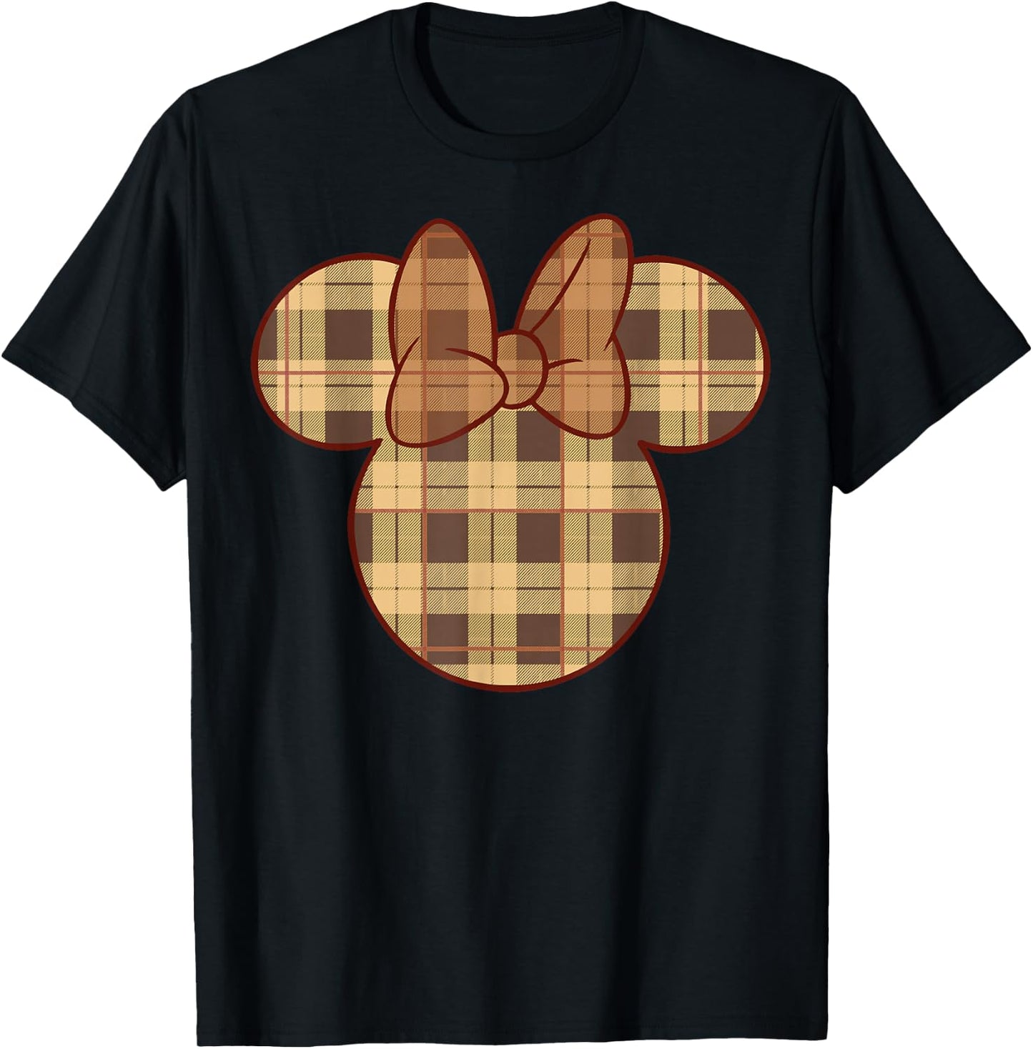 Disney Mickey and Friends Minnie Fall Plaid Fill T-Shirt - T-Shirt | Black