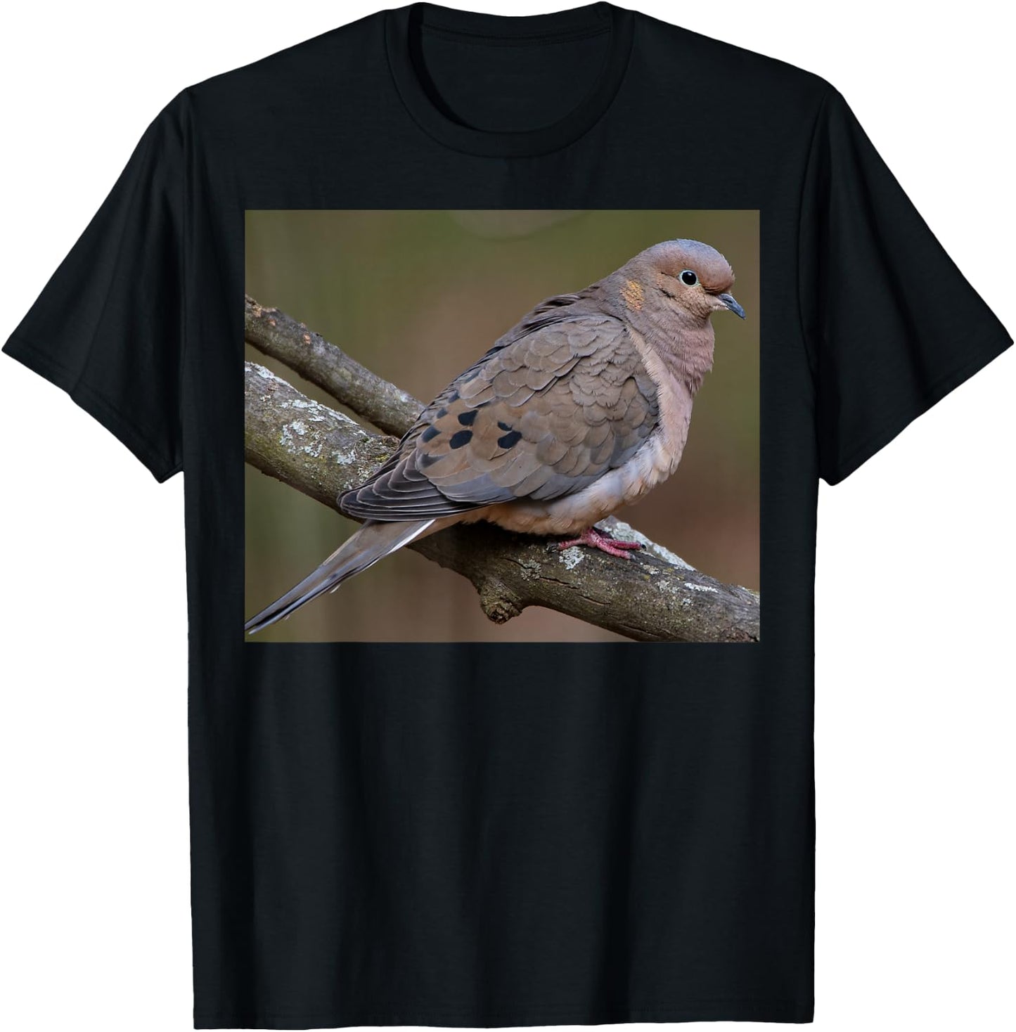 Mourning dove perched on a branch T-Shirt - T-Shirt | Black