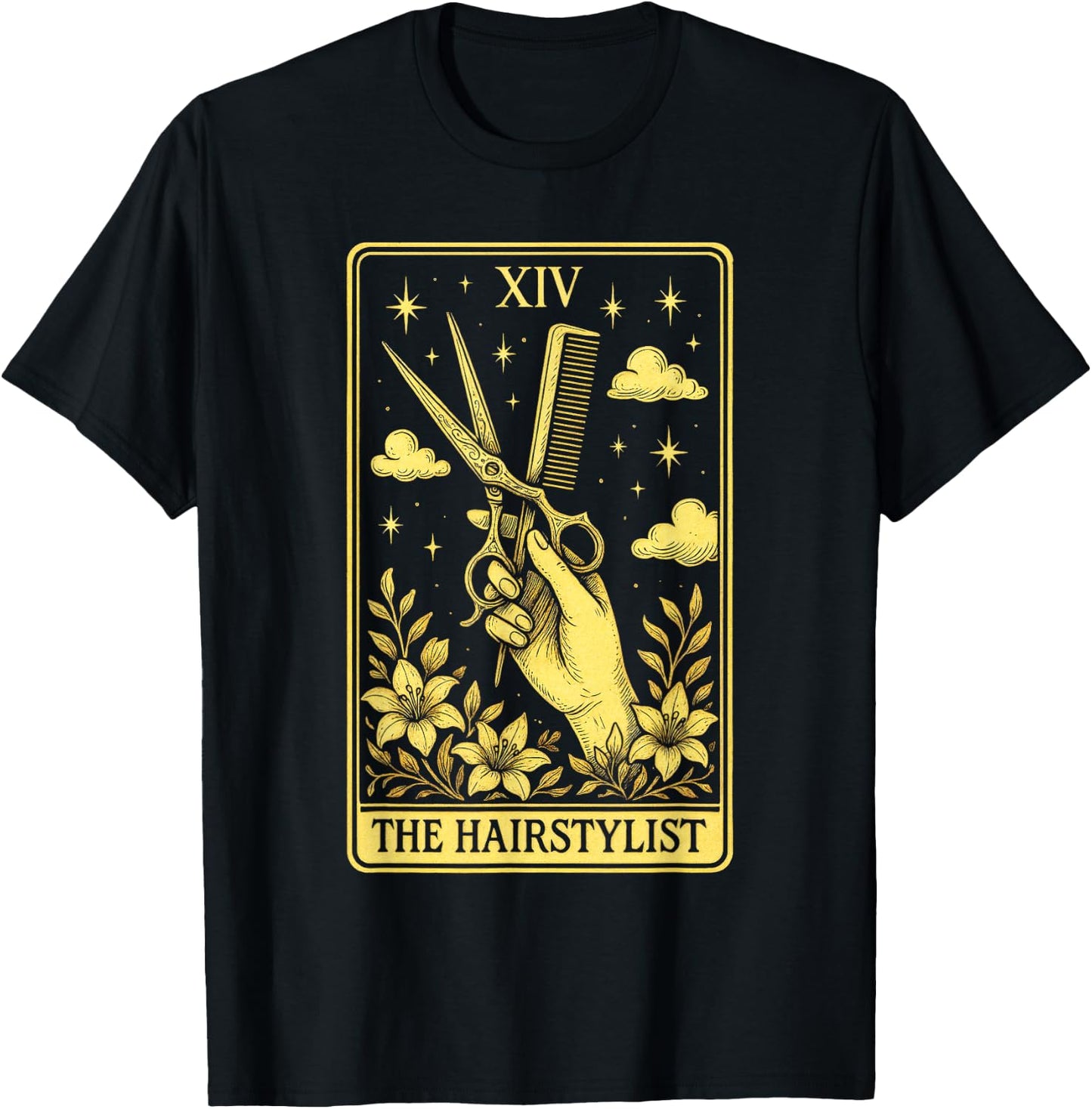 The Hairstylist - Tarot Card Hair Stylist Art T-Shirt - T-Shirt | Black