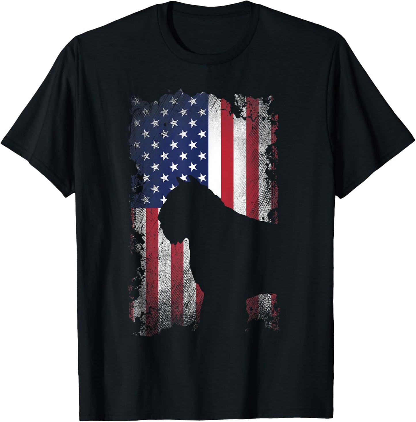 Patriotic Bouvier Des Flandres American Flag Cool Dog Lover Kids Men T-Shirt - T-Shirt | Black