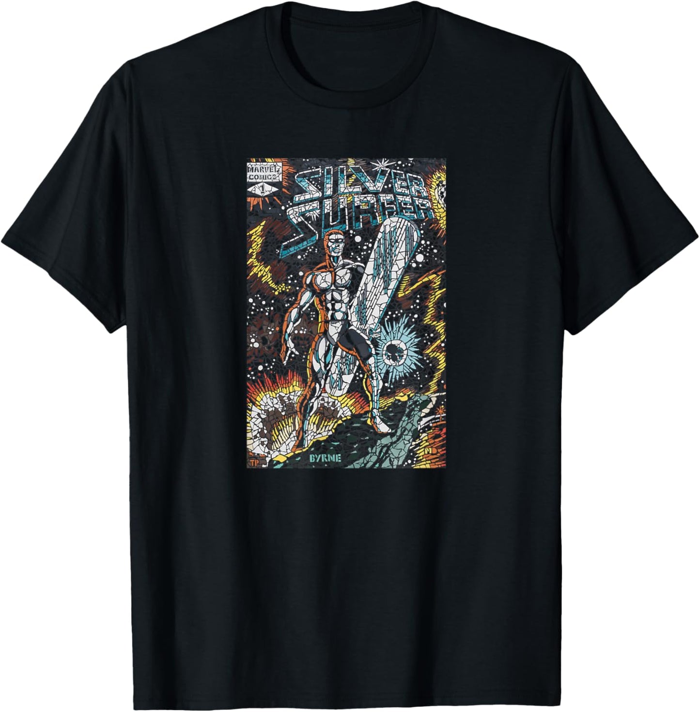 Marvel Silver Surfer Black Shattered Mosaic Variant Cover #1 T-Shirt - T-Shirt | Black