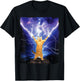 Cat Merch Funny Cat Lightning Thunderbolt On Mountain T-Shirt - T-Shirt | Black