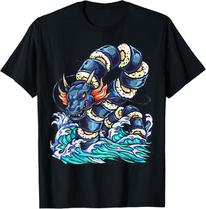 Sushi Dragon Sushi Lover Sushi Restaurant Japanese Art T-Shirt - T-Shirt | Black