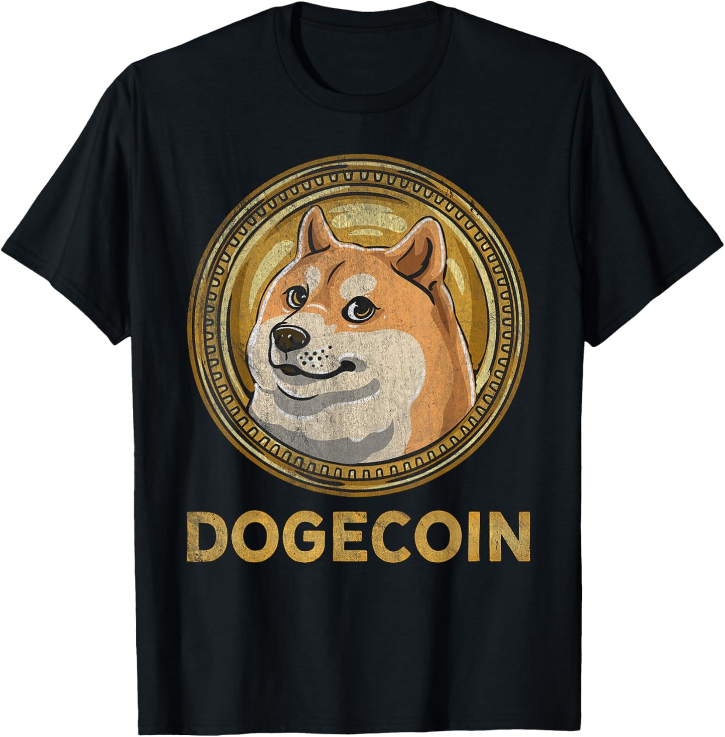 DOGE Logo Dogecoin Crypto Coin Token Meme Coin T-Shirt - T-Shirt | Black