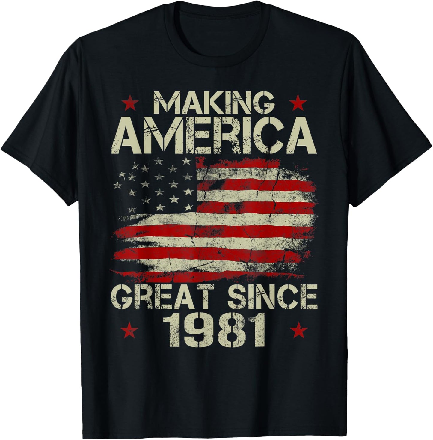 Making America Great Since 1981 Vintage Gifts 39th Birthday T-Shirt - T-Shirt | Black