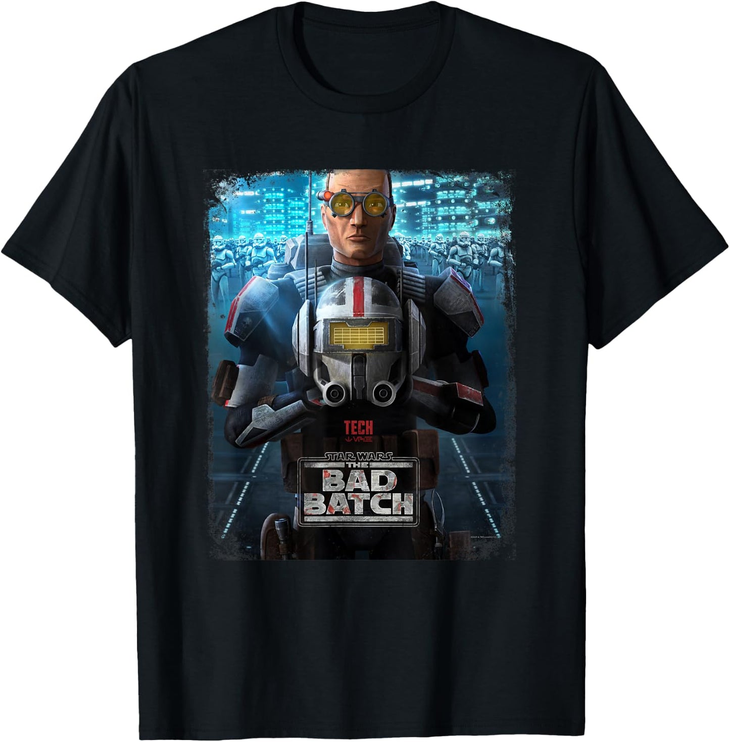 Star Wars The Bad Batch Tech Character Poster T-Shirt - T-Shirt | Black