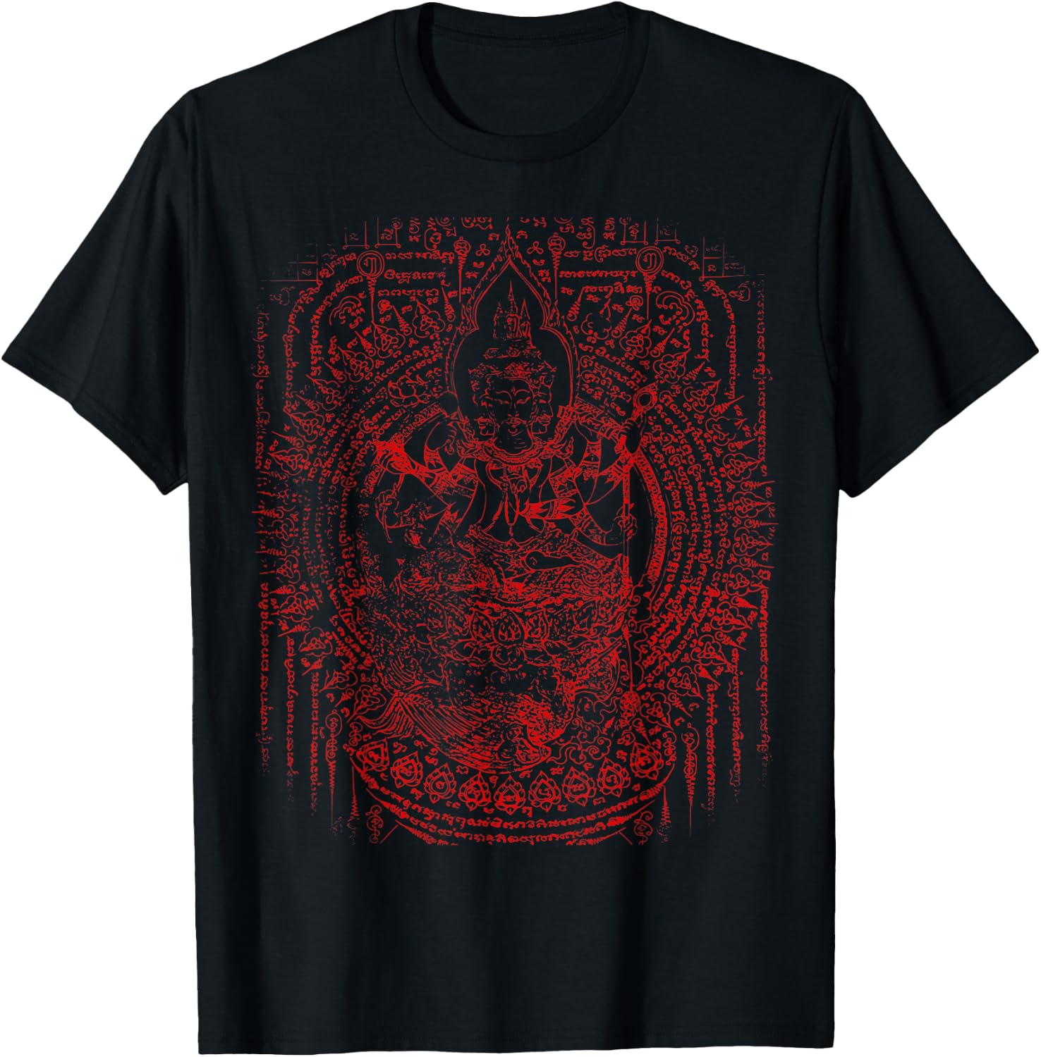 Sawadee Thai Traditional Sak Yant Thai Twin Tigers Muay Thai T-Shirt - T-Shirt | Black