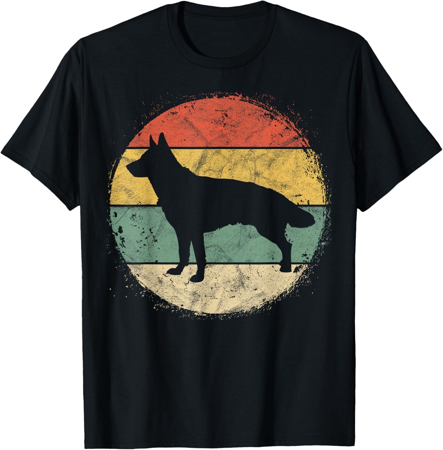 Circular Retro German Shepherd Owner Gift Shepard Dad Mom T-Shirt - T-Shirt | Black