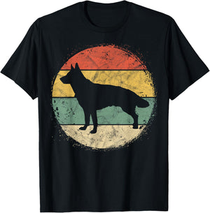 Circular Retro German Shepherd Owner Gift Shepard Dad Mom T-Shirt - T-Shirt | Black