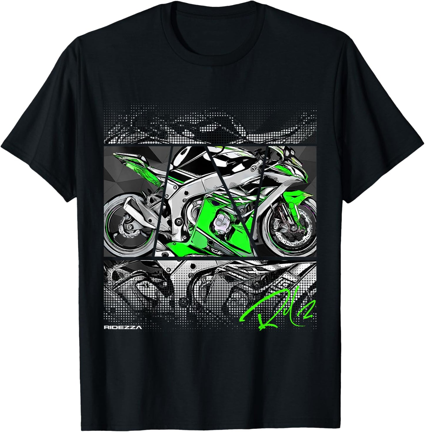 Ridezza Motorcycle ZX10R Designed by a Motorcyclist T-Shirt - T-Shirt | Black