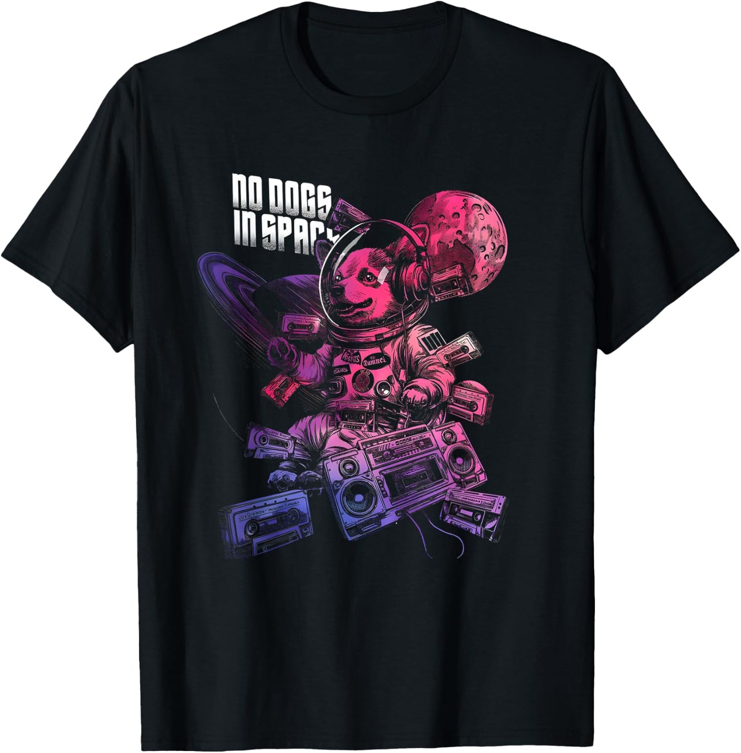 No Dogs In Space Funny Women T-Shirt - T-Shirt | Black