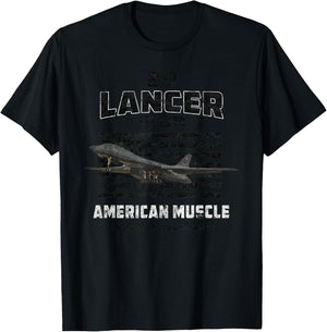 B-1 Lancer Bomber Airplane American Muscle T-Shirt - T-Shirt | Black