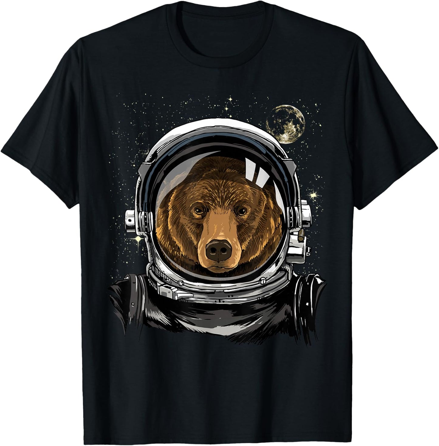 Bear Astronaut Space Exploration Astronomy Lover T-Shirt - T-Shirt | Black