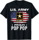 U.S Army Proud Pop Pop With American Flag Gift Veteran Gift T-Shirt - T-Shirt | Black