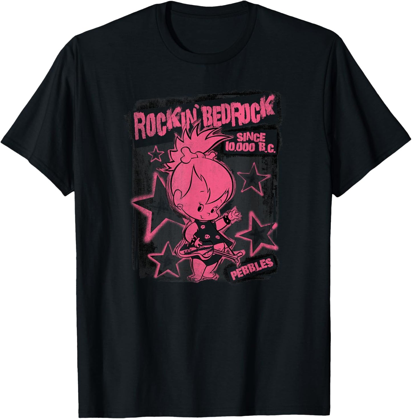 The Flintstones Punkrock Pebbles T-Shirt - T-Shirt | Black