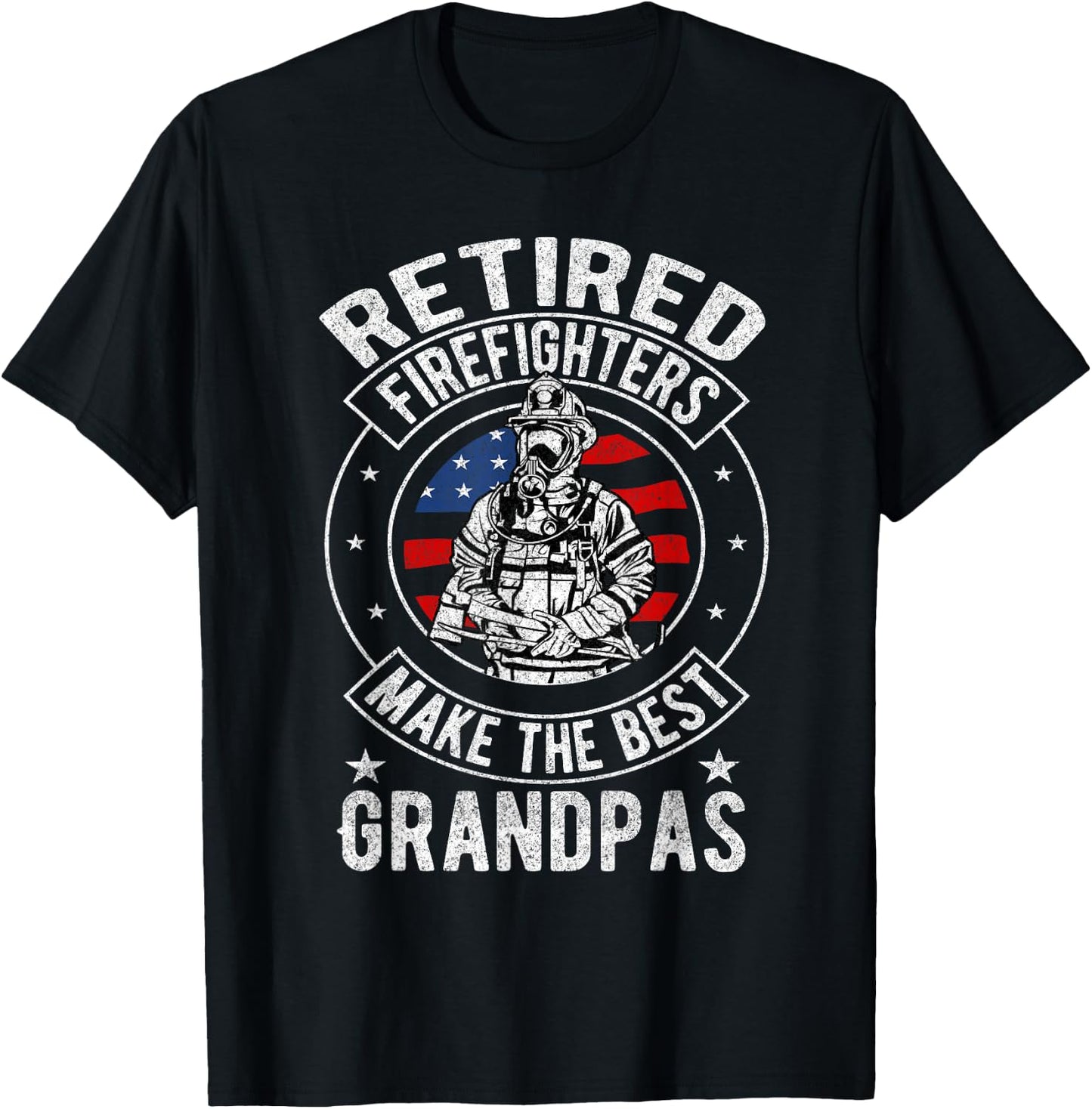 Retired Firefighter Grandpa Fireman Retirement T-Shirt - T-Shirt | Black