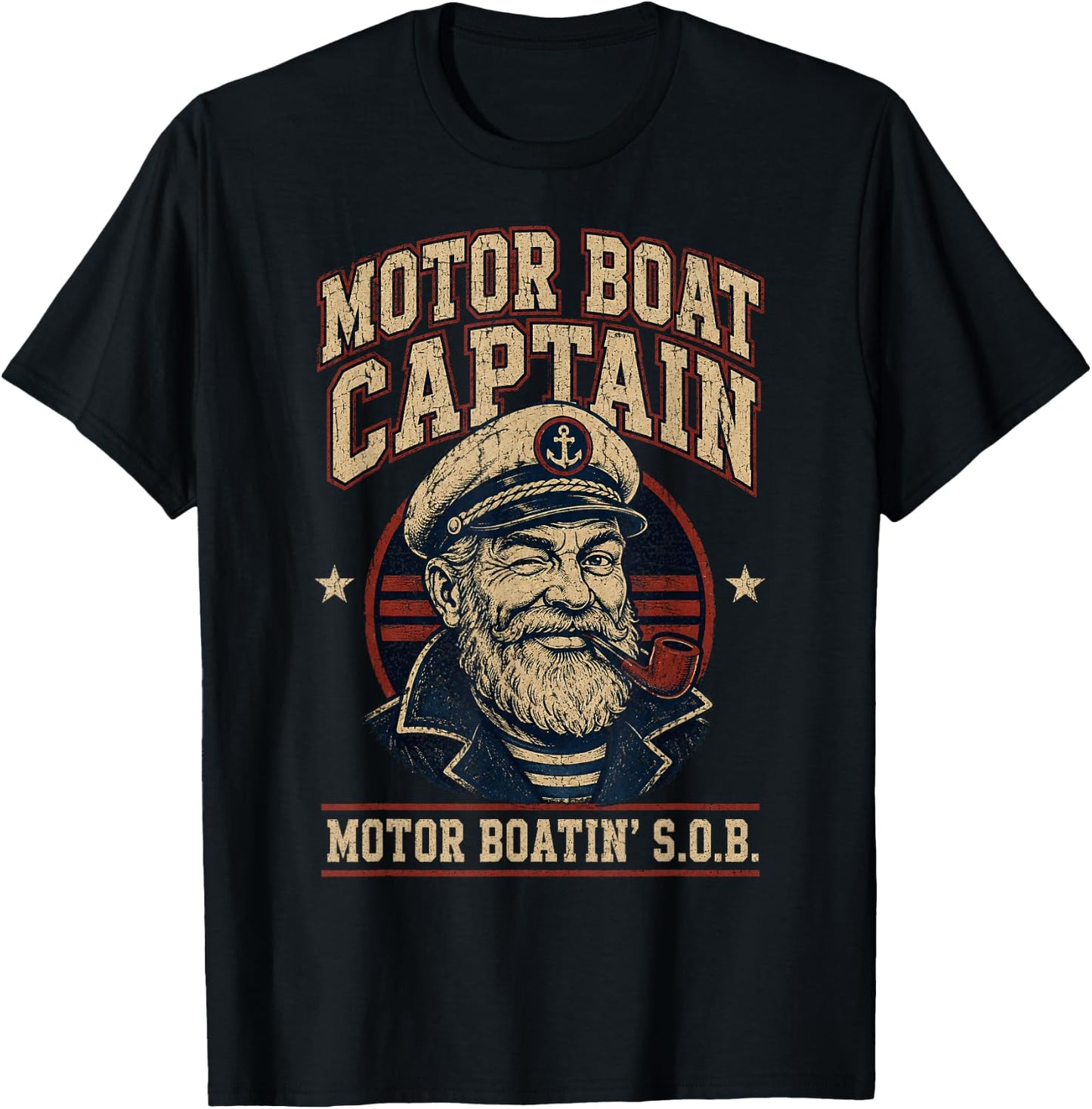 Motor Boat Captain Funny Boating Humor for Father's Day T-Shirt - T-Shirt | Black