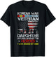 Korean War Veteran Daughter Flag Gift Daughter T-Shirt - T-Shirt | Black