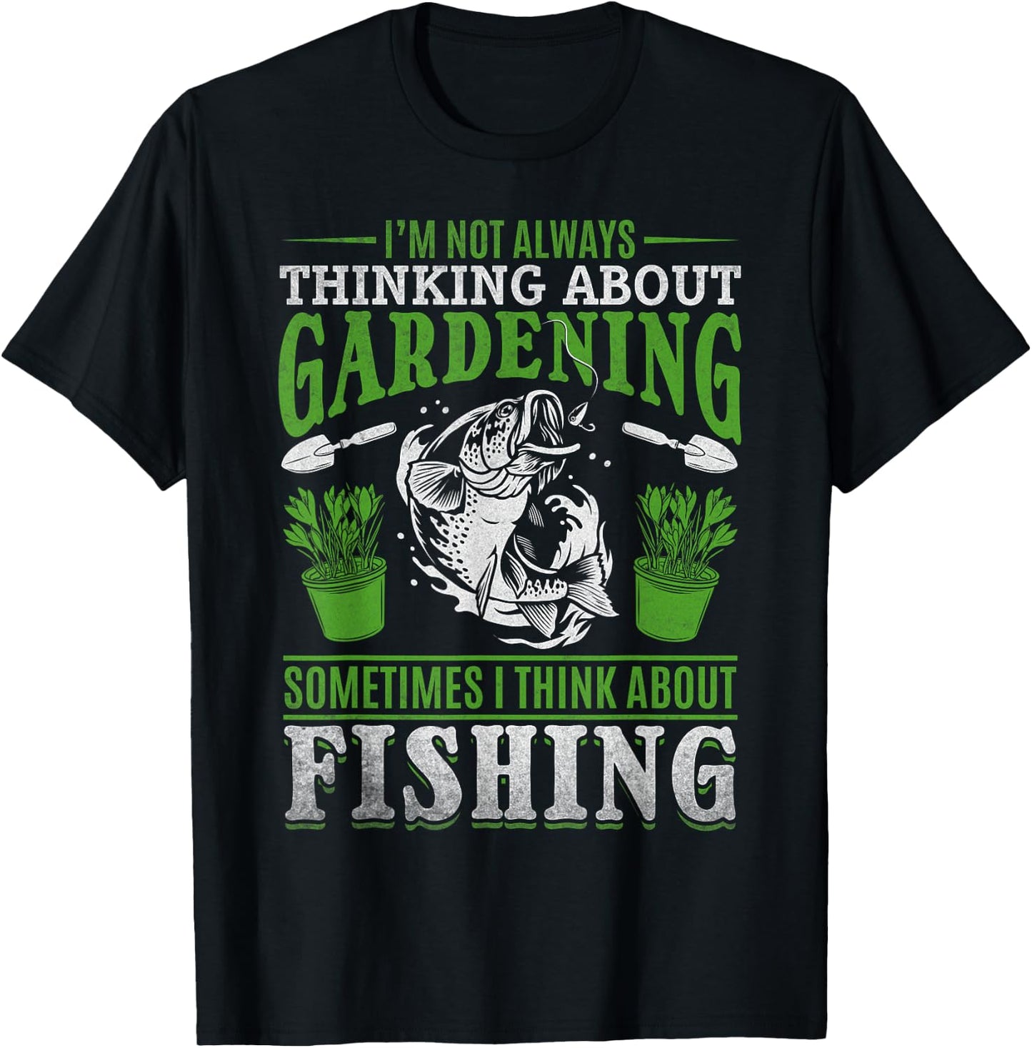 Plant Garden Gardening Trout Fishing Plant Lover Gardener T-Shirt - T-Shirt | Black