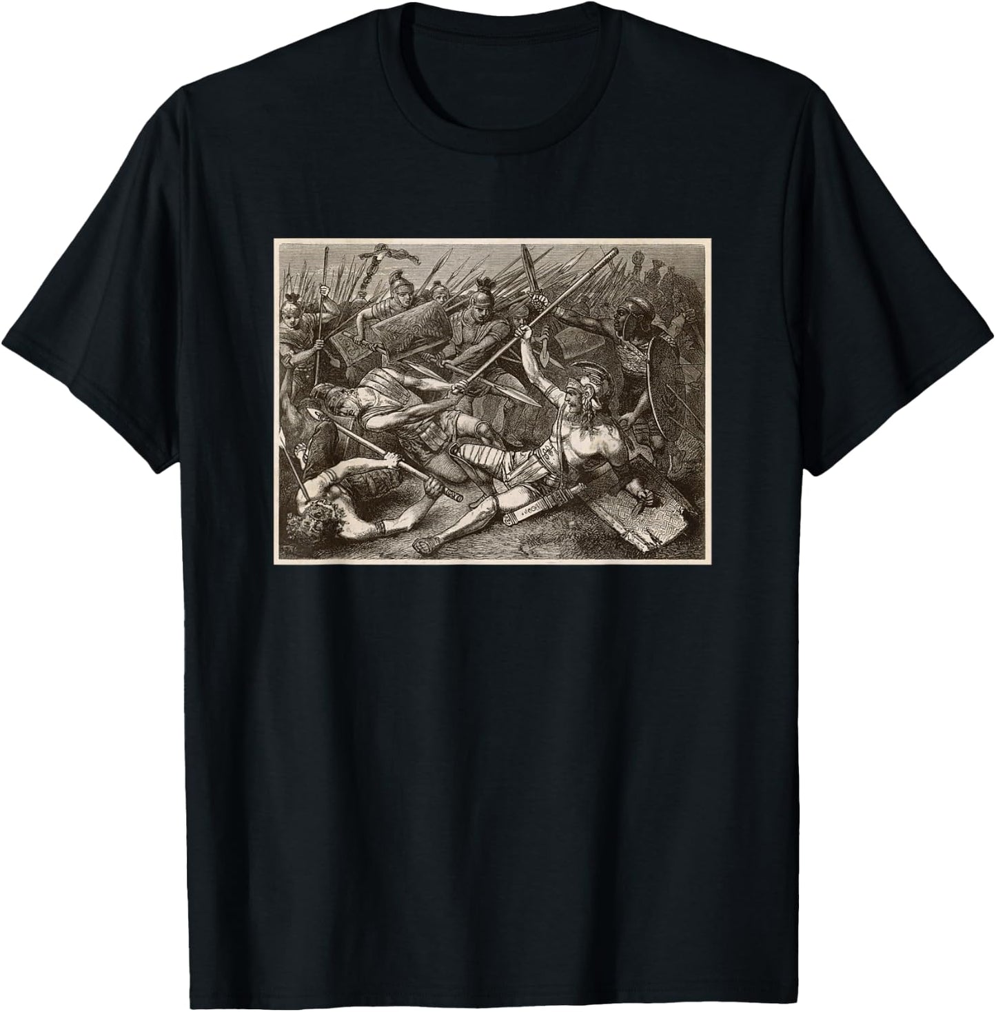 Spartacus Fighting at The Battle of Lucania T-Shirt - T-Shirt | Black