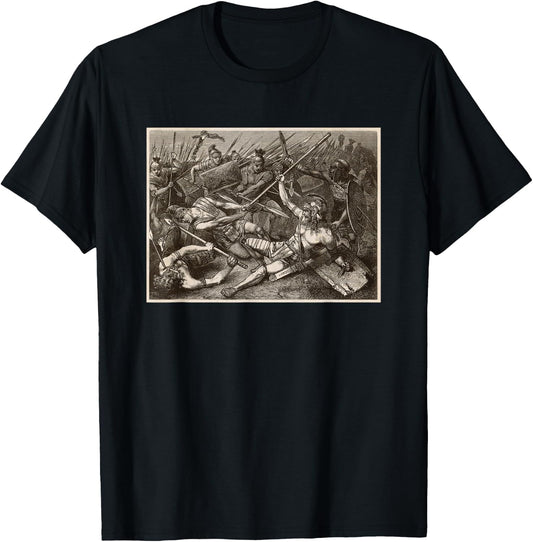 Spartacus Fighting at The Battle of Lucania T-Shirt - T-Shirt | Black