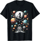 Kids Four 4 Year Old Astronauts 4th Birthday Boys Space Geeks T-Shirt - T-Shirt | Black