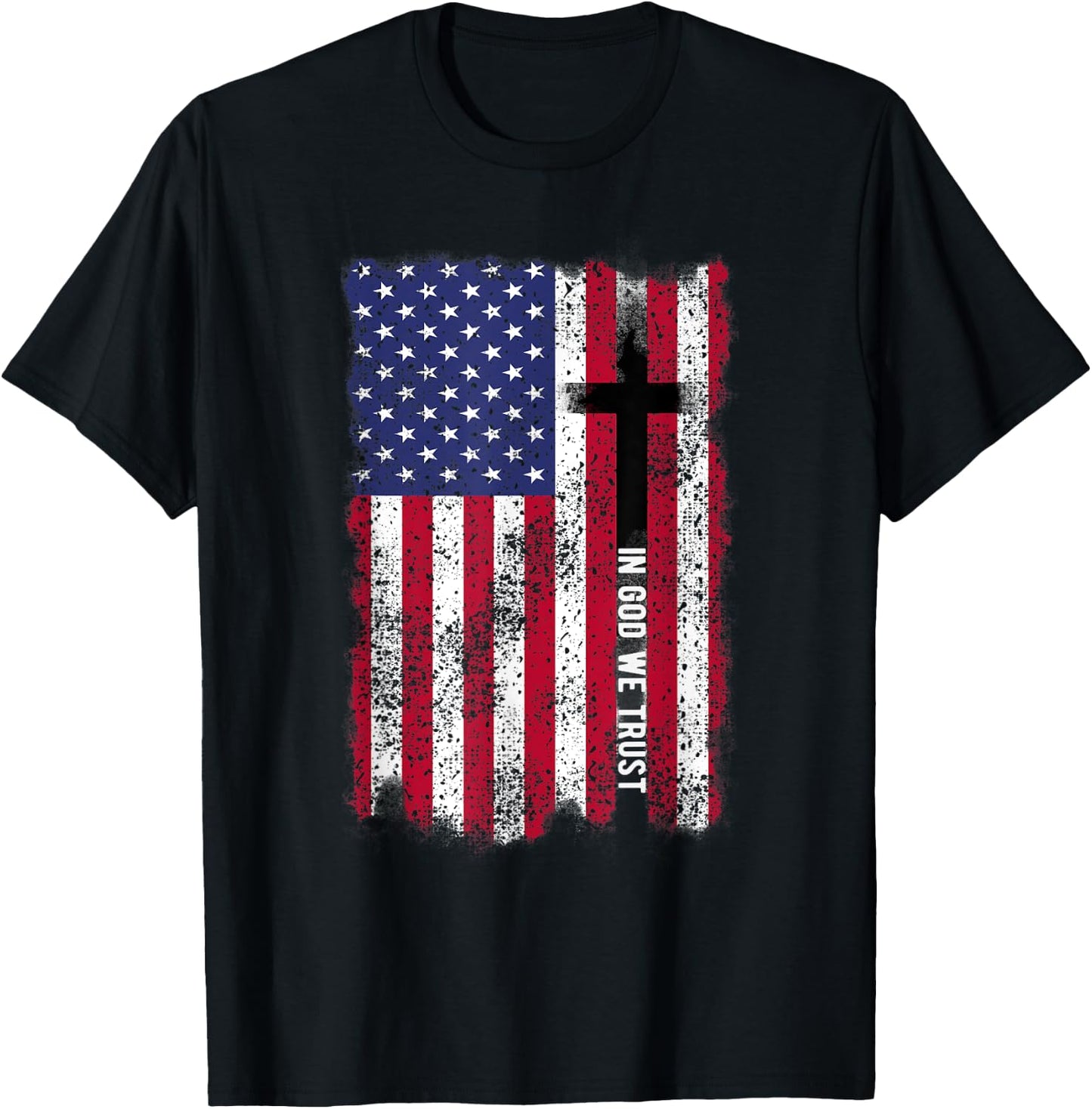 In God We Trust Shirt Patriotic Christian Religious Shirt Women Kids Men T-Shirt - T-Shirt | Black