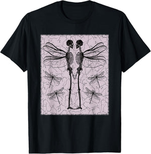 Skeleton Fairy Dragonfly Grunge Fairycore Aesthetic Goth Gothic T-Shirt - T-Shirt | Black
