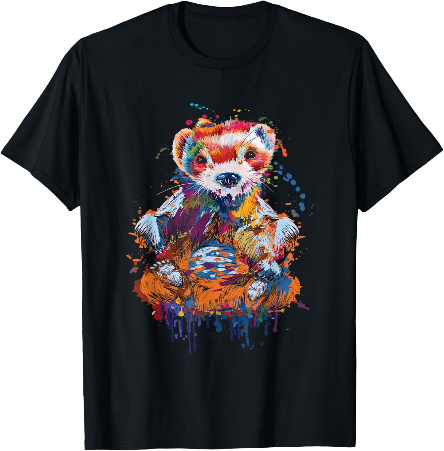 Colorful Ferret - Zoo Animal Ferret Lover T-Shirt - T-Shirt | Black