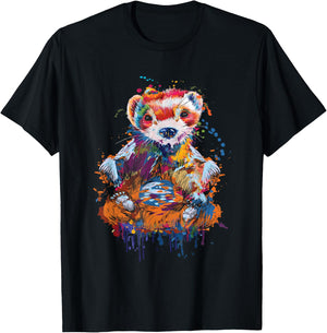 Colorful Ferret - Zoo Animal Ferret Lover T-Shirt - T-Shirt | Black