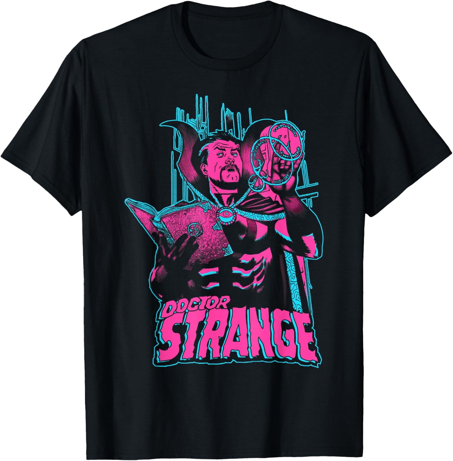 Marvel Doctor Strange Retro Colorful Spell Portrait T-Shirt - T-Shirt | Black