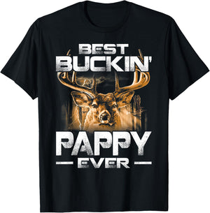 Best Buckin' Pappy Ever Shirt Deer Hunting Bucking Father T-Shirt - T-Shirt | Black