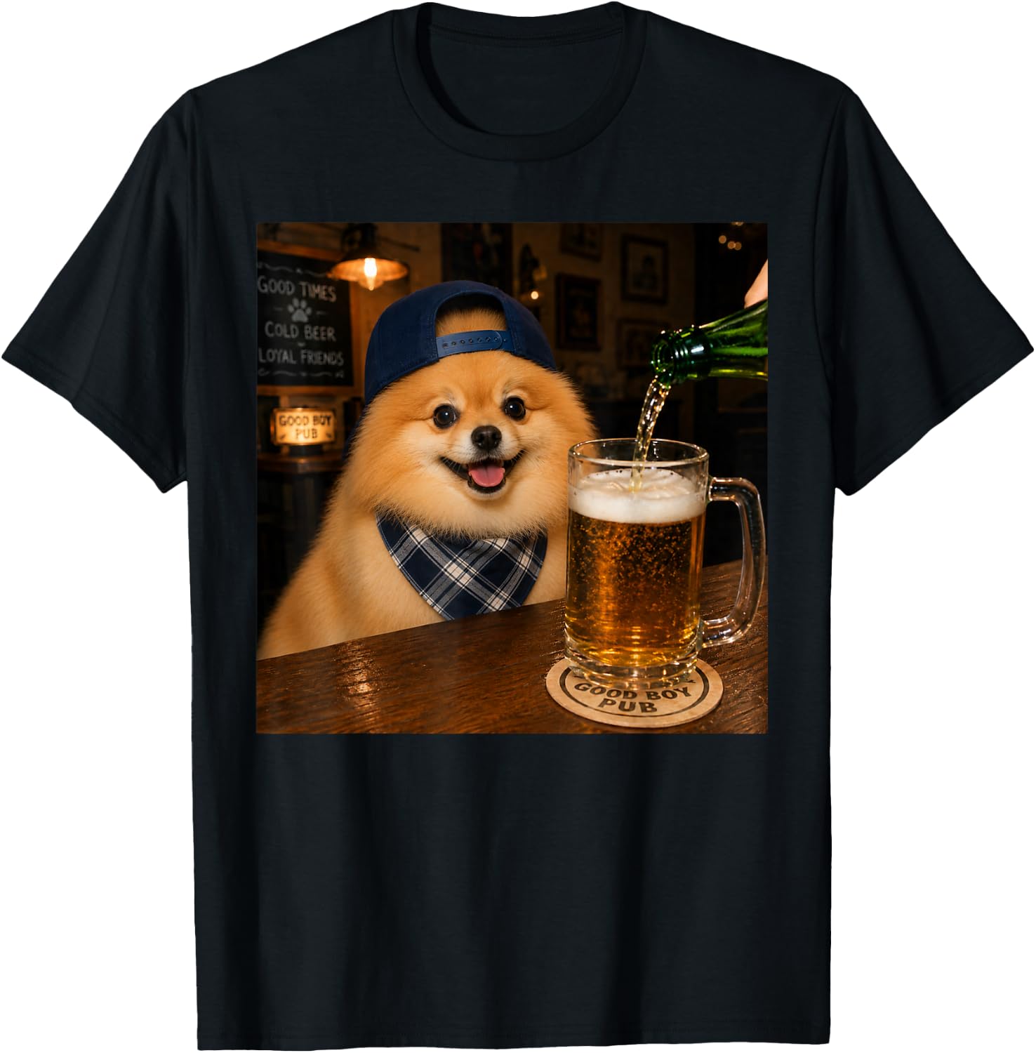 Pomeranian Drinking Beer Funny Dog Meme T-Shirt - T-Shirt | Black