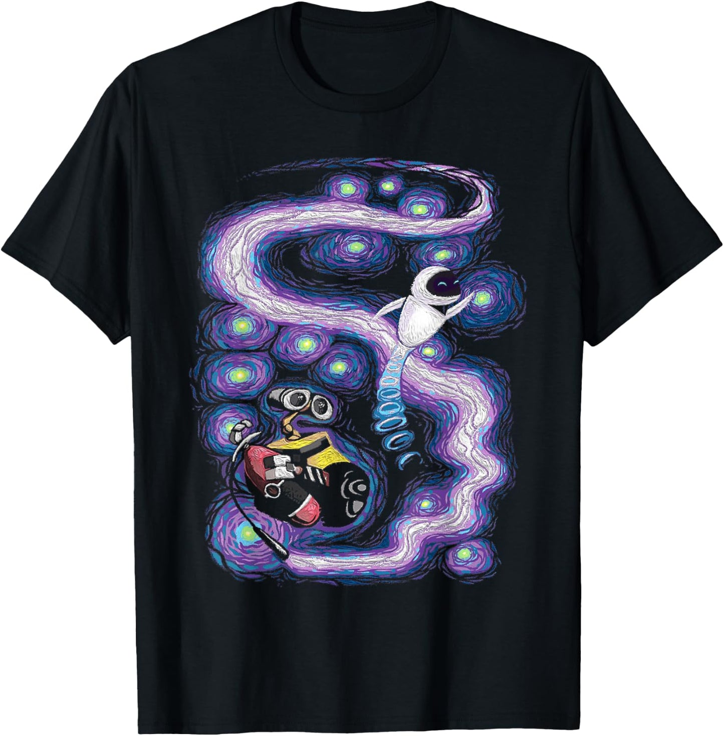 Disney Pixar Wall-E & Eve Space Dance Painting T-Shirt - T-Shirt | Black